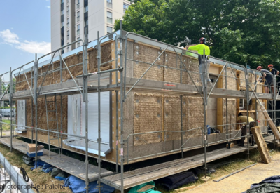 Visite d'un chantier d'une copropriété isolée en paille
