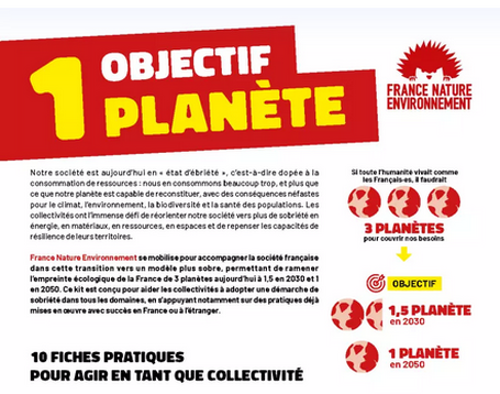 10 fiches sobriété pour les collectivités publiées par FNE
