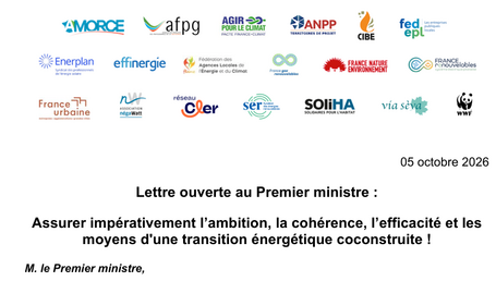 Élus locaux et acteurs de l'énergie appellent à "ne pas sacrifier les ambitions et les moyens de la transition énergétique"