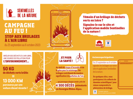 Campagne participative citoyenne pour recenser les brûlages de végétaux en Isère